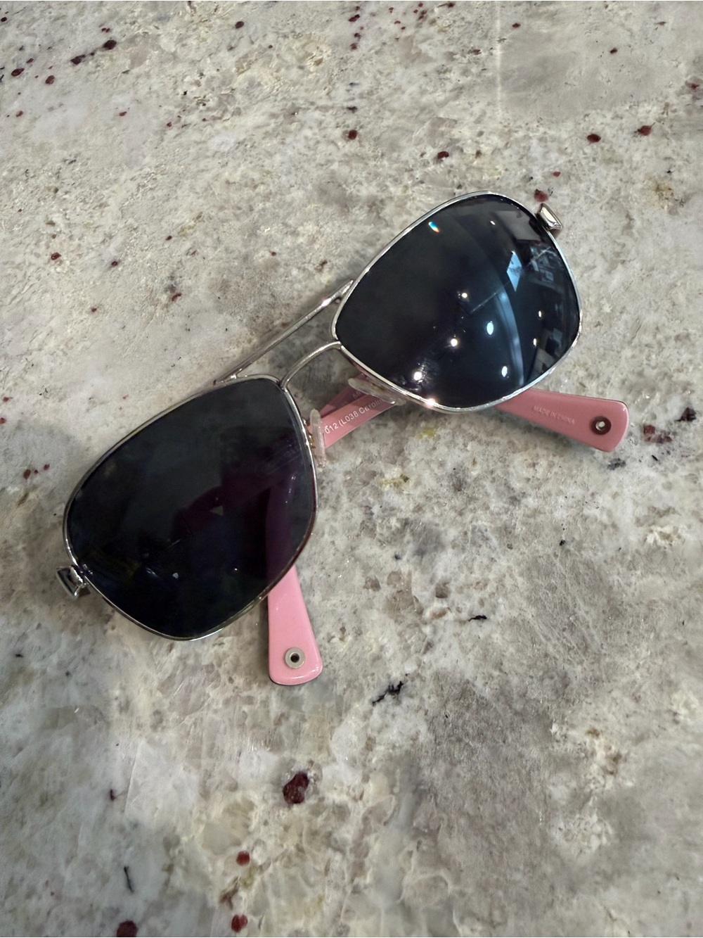 Coach Silver Aviator prescription Sunglasses with Pink Temples